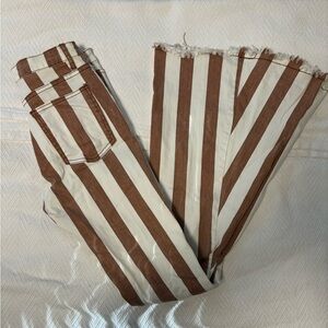 Altar’d State Red and White Stripe Flare Jeans XS